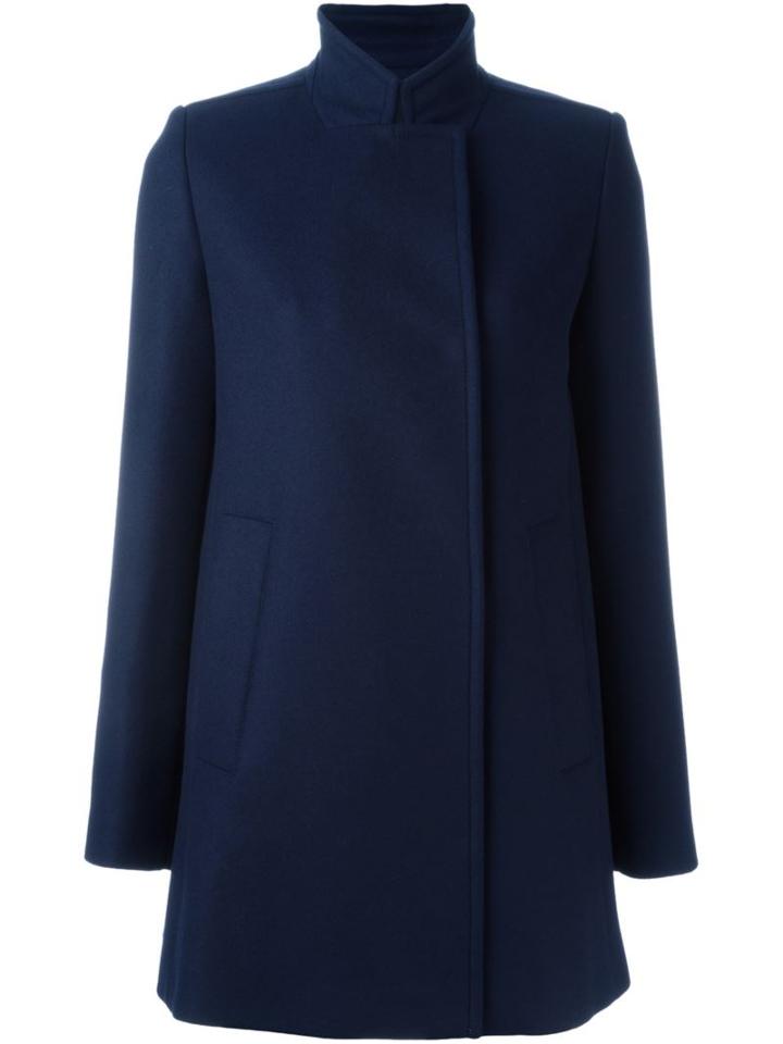 Proenza Schouler Double Breasted Short Coat, Women's, Size: 2, Blue, Nylon/polyester/cupro/wool