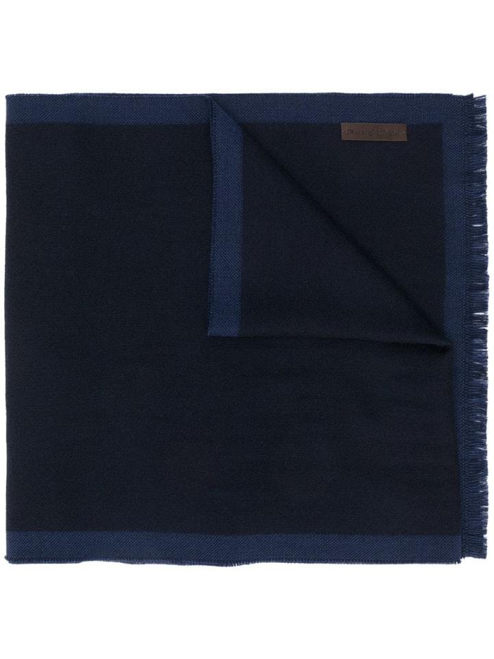 Ermenegildo Zegna Logo Plaque Scarf - Blue