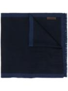 Ermenegildo Zegna Logo Plaque Scarf - Blue