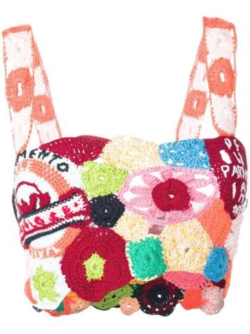 Marco Rambaldi Cropped Knitted Top - Orange