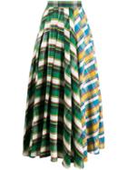A.w.a.k.e. Mode Checked Maxi Skirt - Green