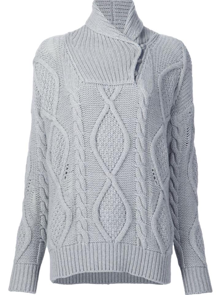 Stella Mccartney Fisherman's Wrap Neck Sweater, Women's, Size: 38, Grey, Cashmere/wool