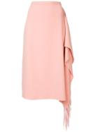 Tibi Draped Fringe Skirt - Pink