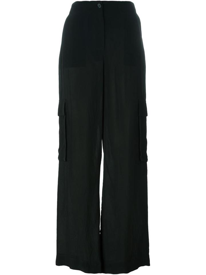 Yang Li Wide Leg Cargo Pants, Women's, Size: 44, Black, Viscose/cotton