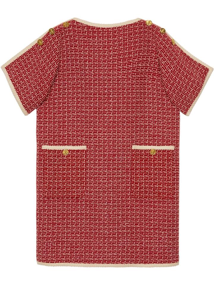 Gucci Logo Print Shift Dress - Red