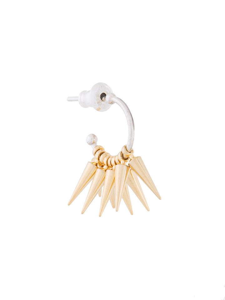 E.m. Drop Cluster Spike Earring - Metallic