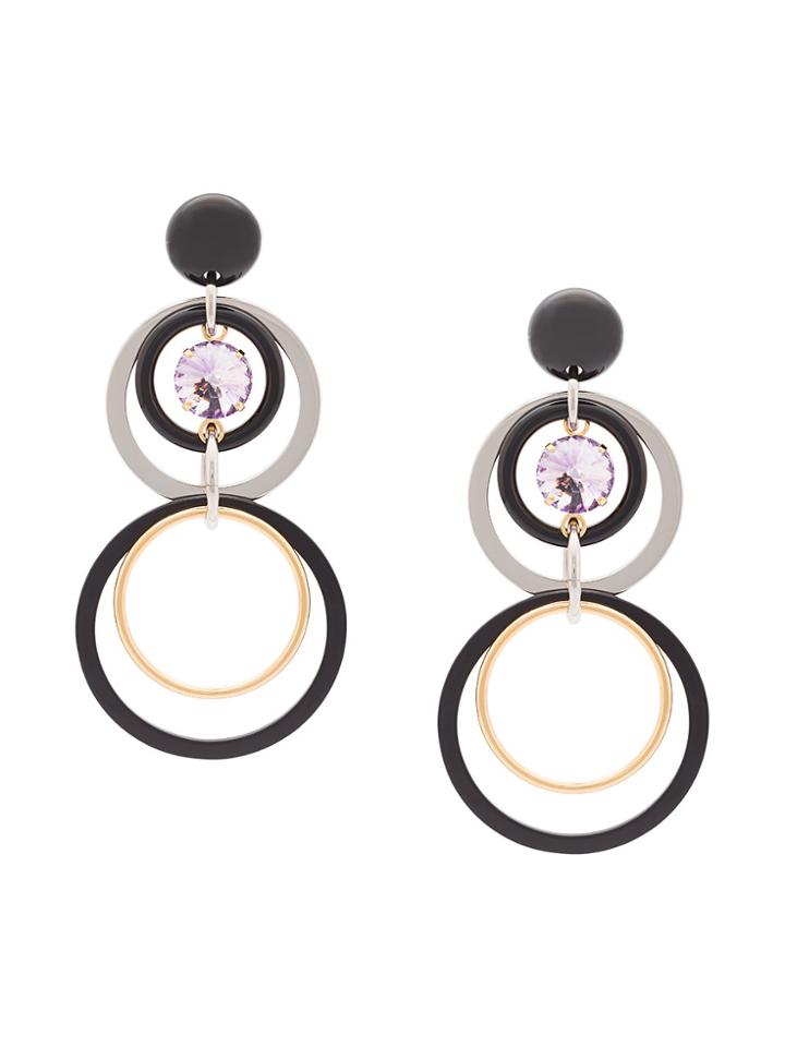 Marni Multi-hoop Pendant Earrings - Black