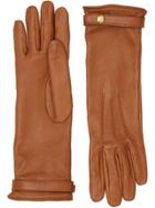 Burberry Silk-lined Lambskin Gloves - Brown