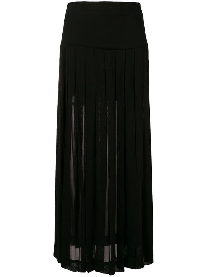Moschino Pre-owned Pleated Midi Skirt - Black