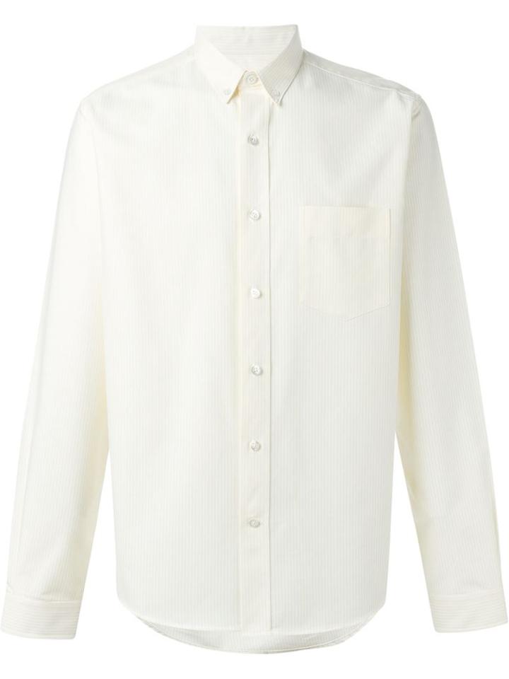 Ami Alexandre Mattiussi Pinstriped Shirt, Men's, Size: 38, Yellow/orange, Cotton