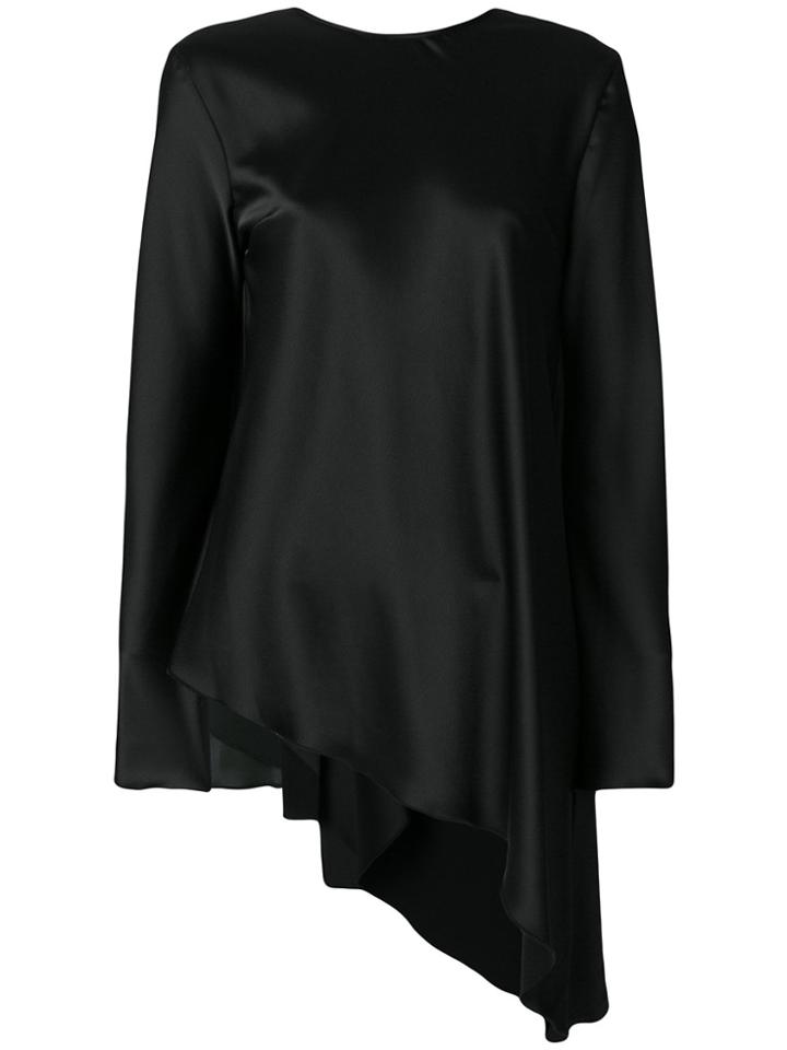 Msgm Tie-back Asymmetric Blouse - Black