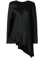 Msgm Tie-back Asymmetric Blouse - Black