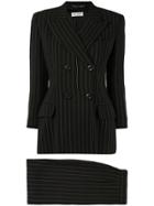 Dolce & Gabbana Vintage Pinstripe Skirt Suit - Brown