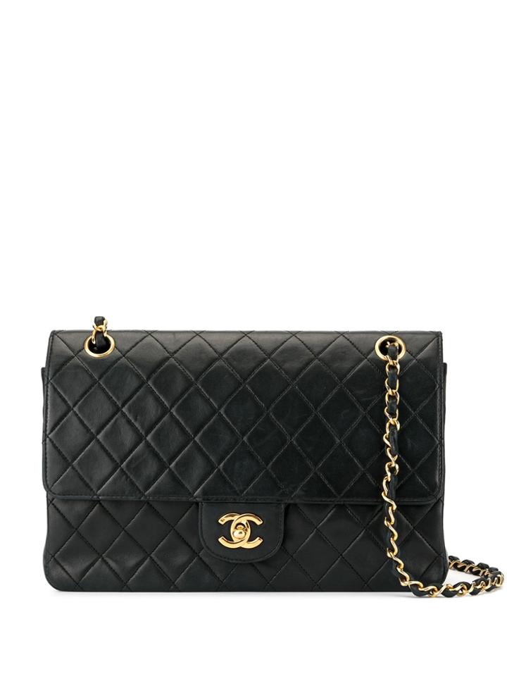 Chanel Pre-owned 1985-1990 Quilted Cc Shoulder Bag - Blue