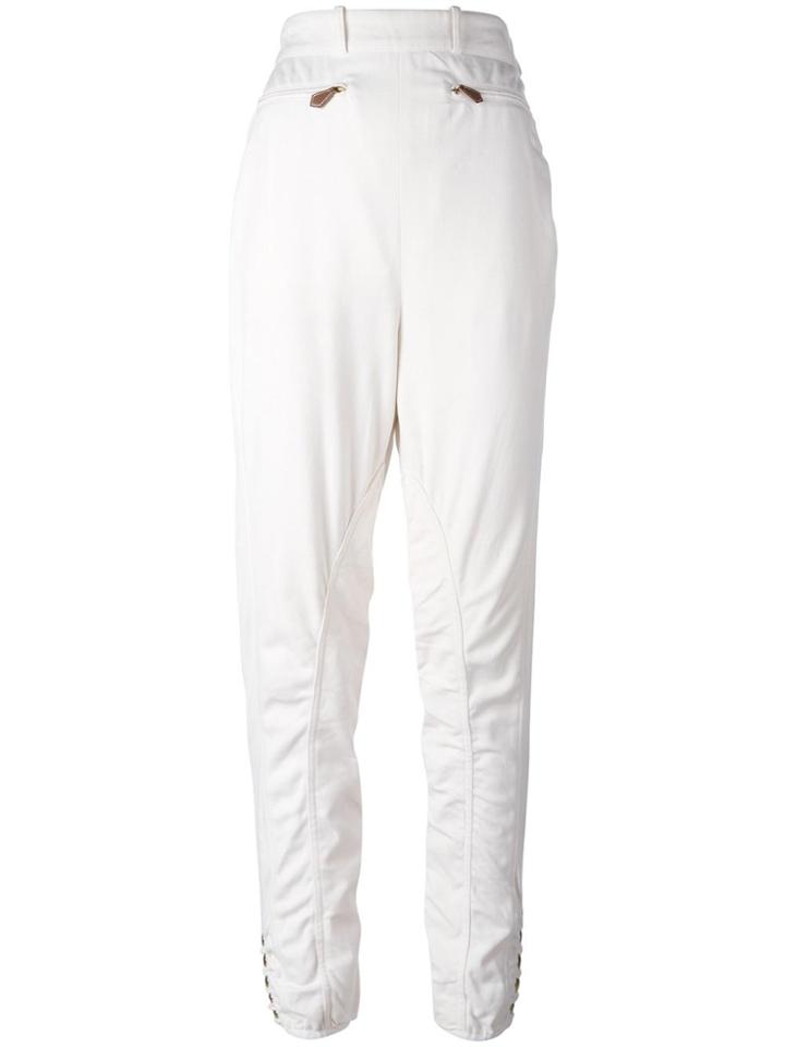 Hermès Vintage High Waist Equestrian Trousers - White