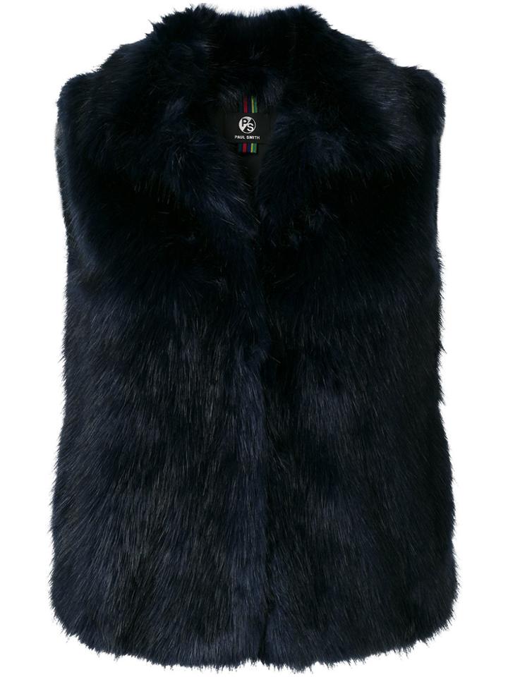 Ps By Paul Smith Synthetic Fur Gilet - Blue