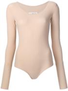 Maison Margiela Long Sleeve Bodysuit, Women's, Size: 46, Nude/neutrals, Polyamide/spandex/elastane