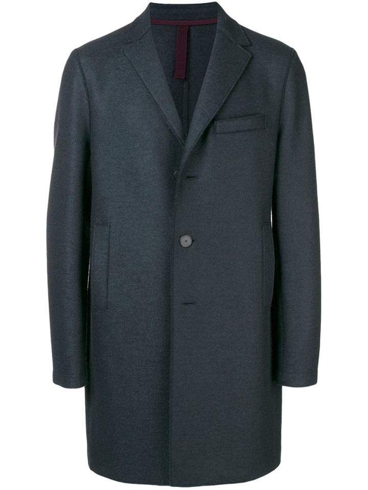 Harris Wharf London Mid-length Single Breasted Coat - Grey