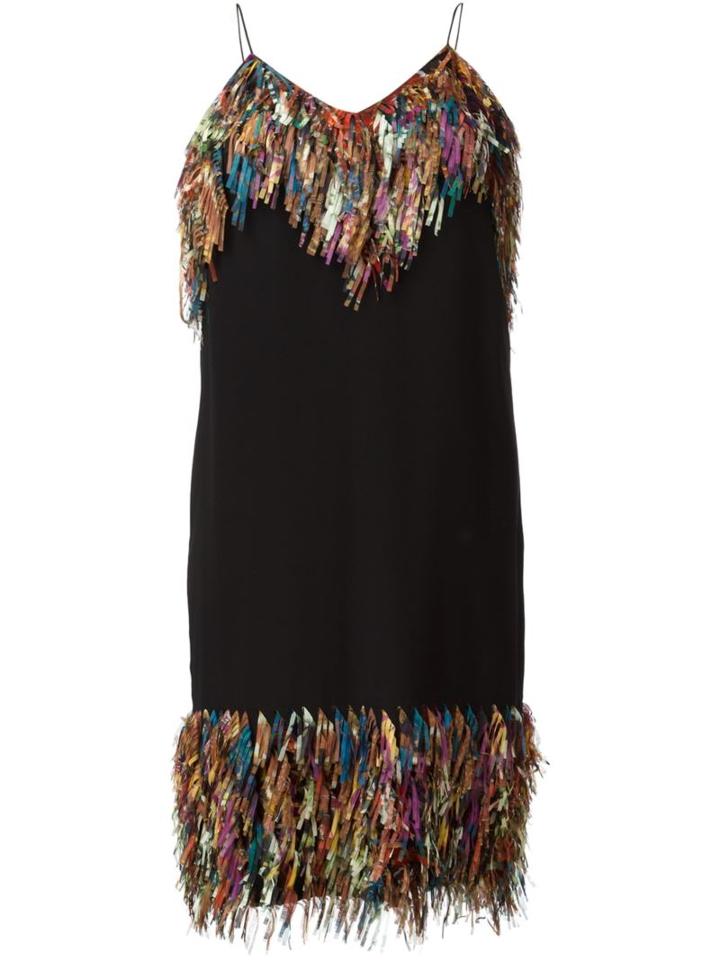 Marco De Vincenzo Multicolour Tassel Dress, Women's, Size: 40, Black, Polyester/silk