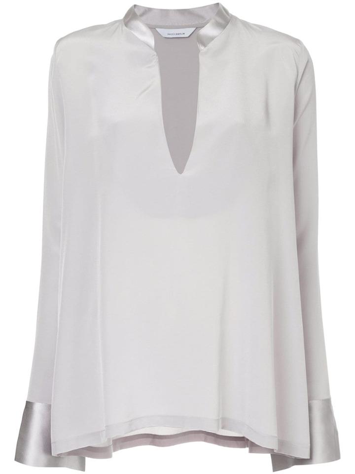 Kacey Devlin Contrast Cuff And Collar Blouse - Pink