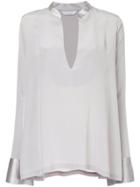 Kacey Devlin Contrast Cuff And Collar Blouse - Pink