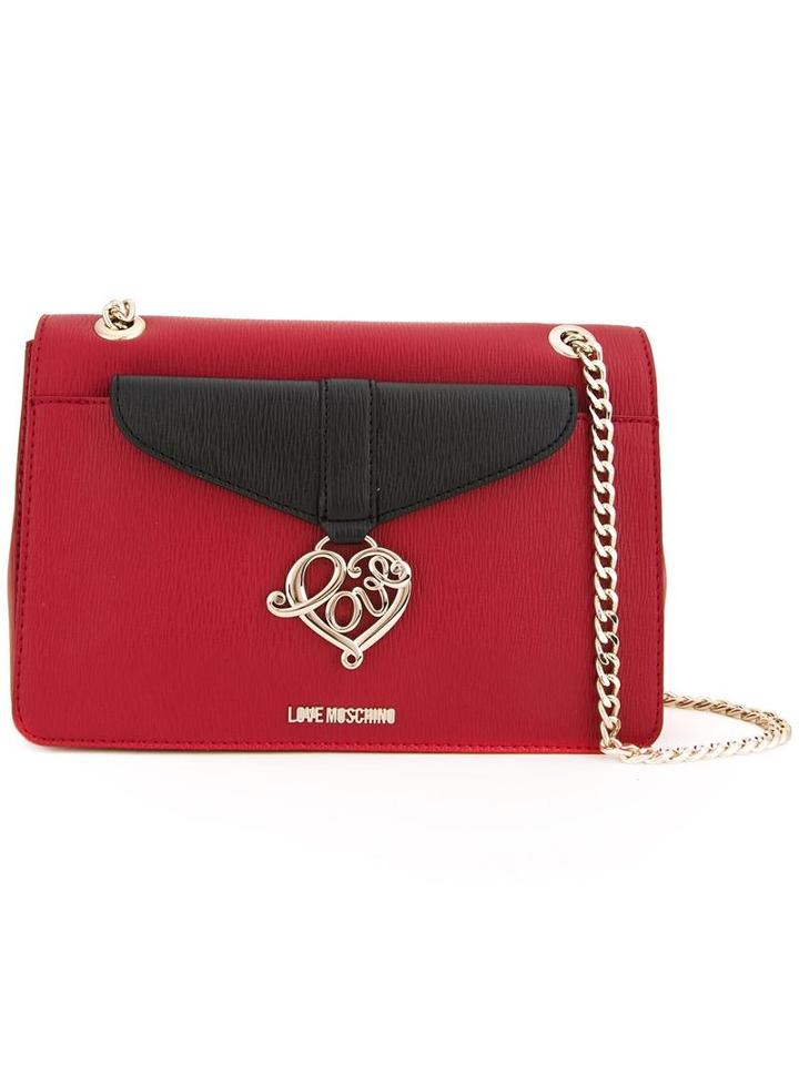 Love Moschino Chain Strap Shoulder Bag, Women's, Red, Pvc