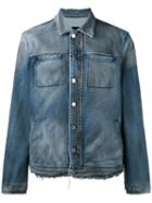 Rta Zipped Denim Jacket, Men's, Size: Medium, Blue, Cotton/polyurethane