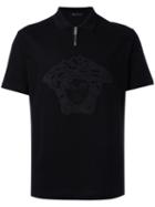 Versace Medusa Polo Top, Men's, Size: Medium, Black, Cotton