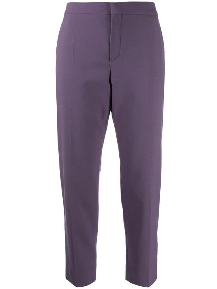 Chloé Straight Cropped Trousers - Purple