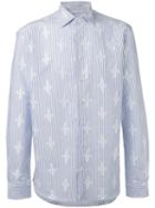 Etro Striped Shirt, Men's, Size: 41, Blue, Cotton/linen/flax