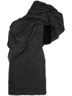 Givenchy One Shoulder Ruffled Dress - Black