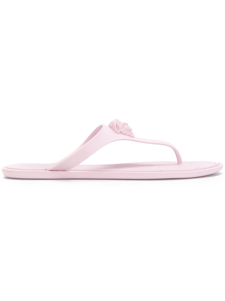 Versace Medusa Palazzo Thong Sandals - Pink & Purple