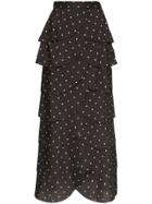 Rejina Pyo Polka Dot Scalloped Maxi Skirt - Black