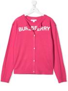 Burberry Kids Teen Logo Print Cardigan And Top Set - Pink