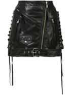 Adaptation - Classic Moto Skirt - Women - Leather/polyester/cupro - 25, Black, Leather/polyester/cupro