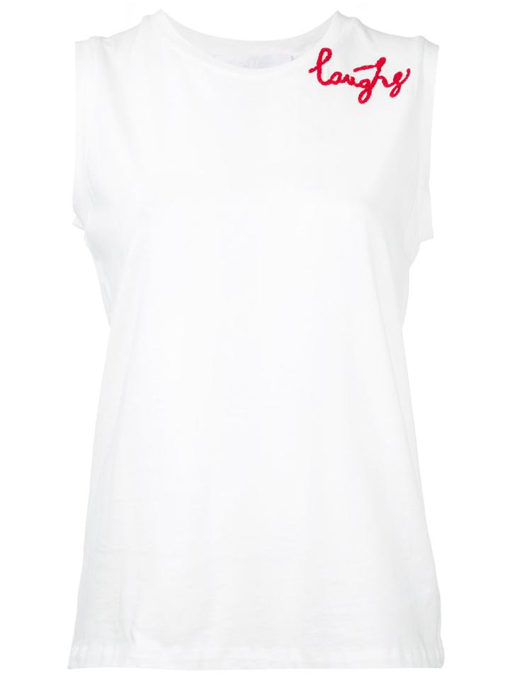 Water - Embroidered Tank - Women - Cotton - S, White, Cotton