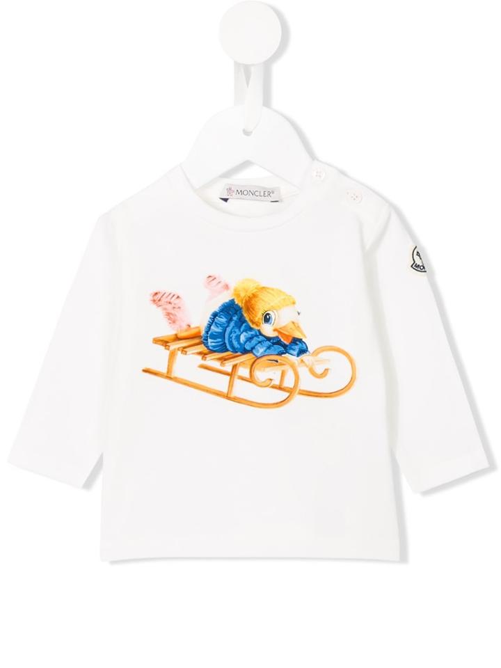 Moncler Kids - Duck On A Sleigh Printed Top - Kids - Cotton/spandex/elastane - 18 Mth, White