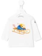 Moncler Kids - Duck On A Sleigh Printed Top - Kids - Cotton/spandex/elastane - 18 Mth, White