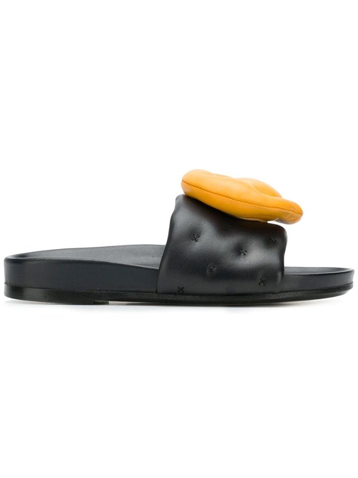 Anya Hindmarch Slide Chubby Wink In Marine Soft Nappa - Blue