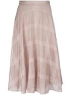 Valentino Lace Panel Skirt, Women's, Size: 44, Pink/purple, Cotton