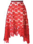 Hilfiger Collection - Lace Midi Skirt - Women - Cotton/polyester - 6, Women's, Red, Cotton/polyester