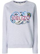 Kenzo Paisley Embroidered Logo Sweatshirt - Grey