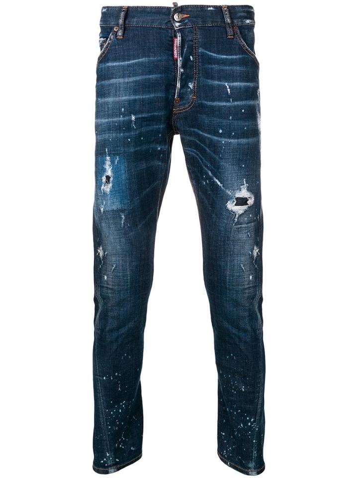 Dsquared2 Drop-crotch Slim Fit Jeans - Blue