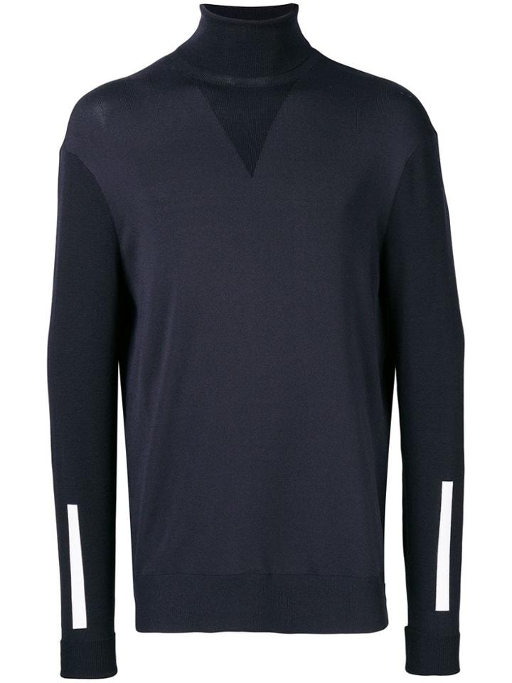 Neil Barrett Roll Neck Lightweight Jumper - Blue