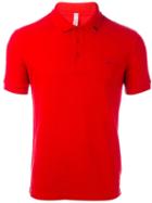 Sun 68 Distressed Polo Shirt, Men's, Size: L, Red, Cotton