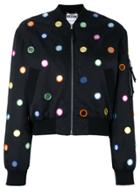 Moschino Mirror Embroidered Bomber Jacket - Black