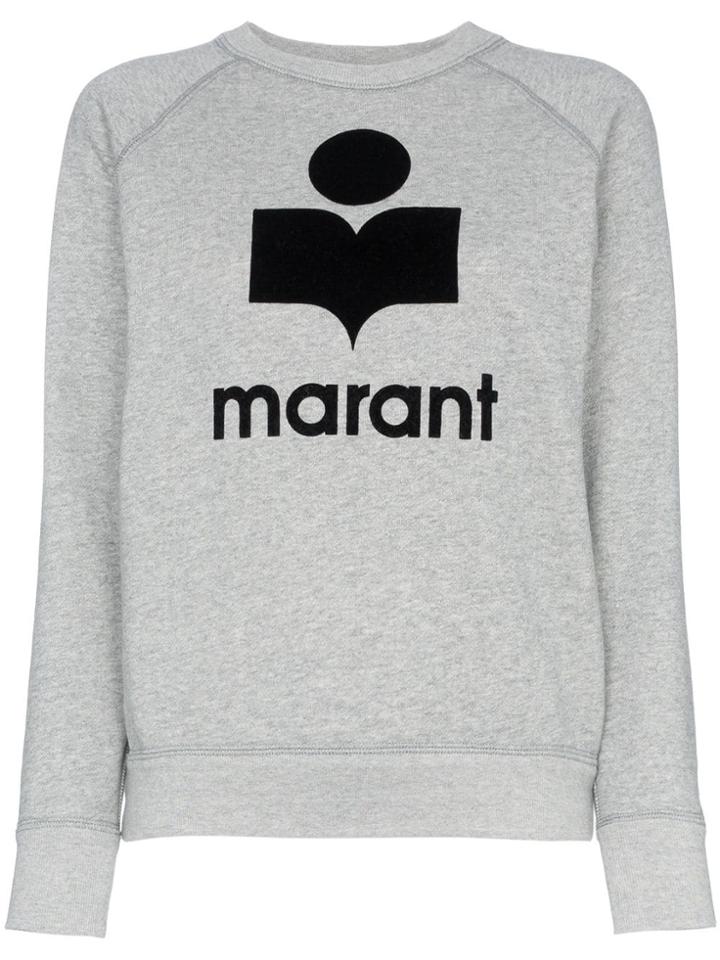 Isabel Marant Étoile Milly Logo Print Cotton Blend Sweatshirt - Grey