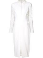 Christian Siriano Lace Sleeve Keyhole Dress