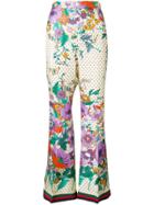Gucci Floral Flared Trousers - White