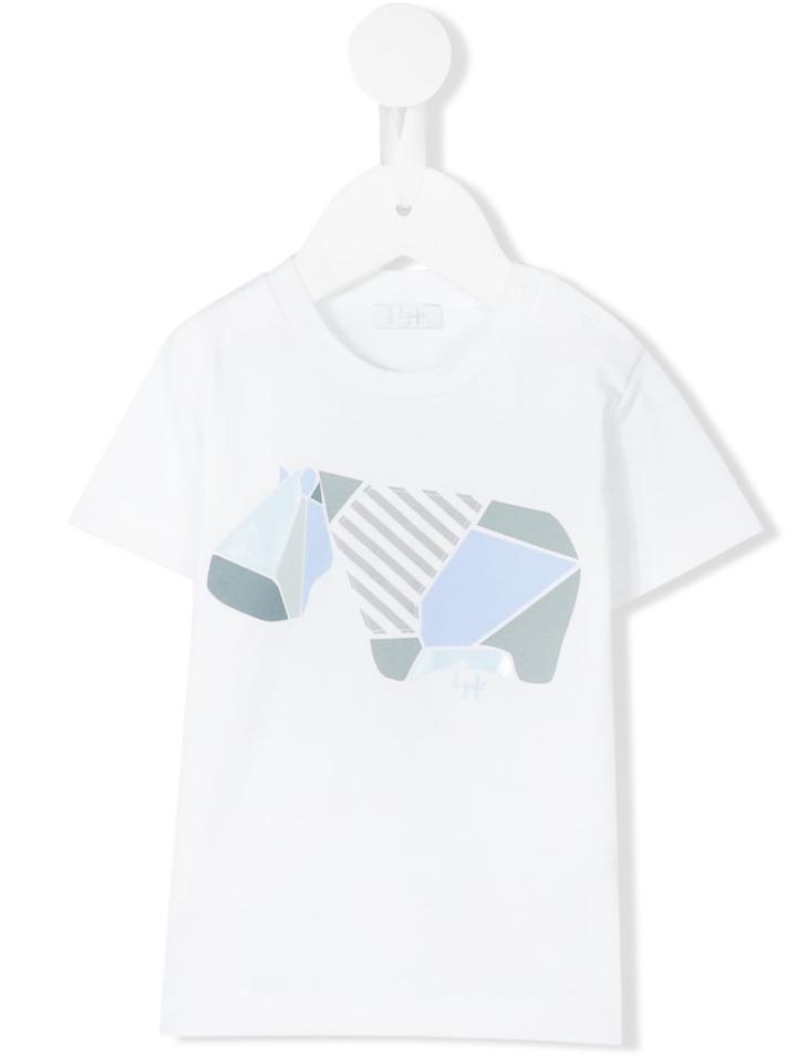 Il Gufo - Hippo Print T-shirt - Kids - Cotton/spandex/elastane - 12 Mth, White